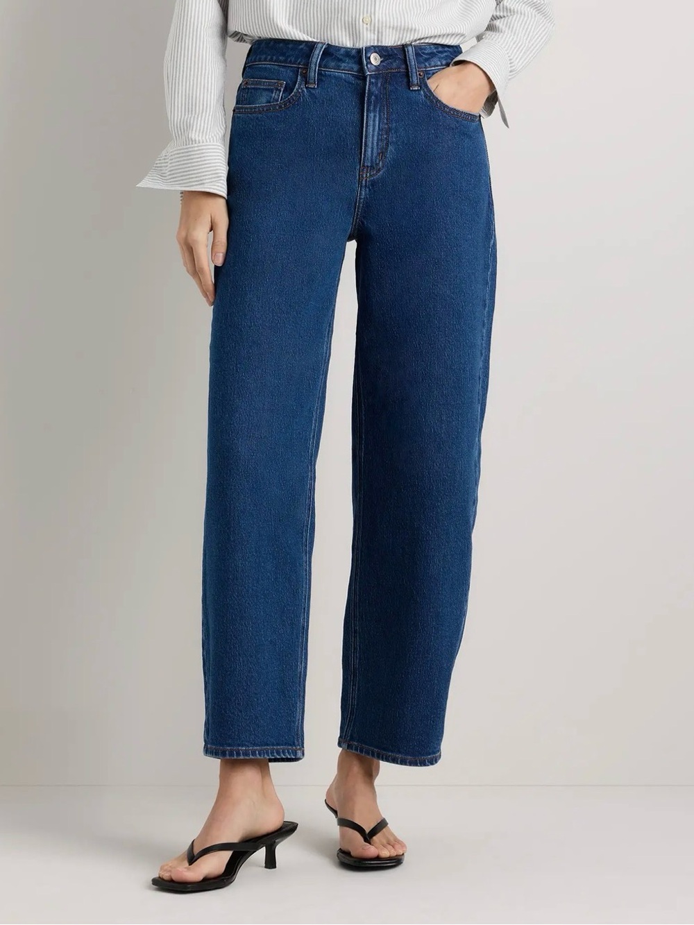 Quince Women's Dark Blue Wide-Leg Jeans